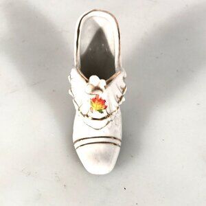 Vintage Japan Ceramic Granny Roper Boot Mini Gift Warhol White Shoe Miniature
